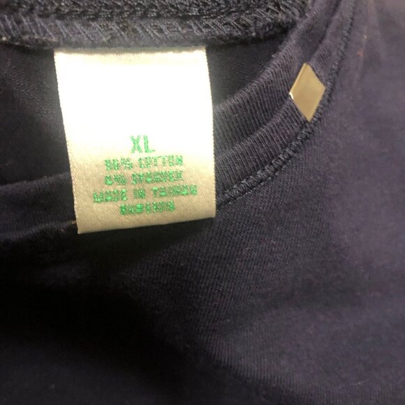 Laura Ashley Women Size XL Navy Blue Top 3/4 Sleeve Shirt Cottagecore Peasant - Picture 5 of 6